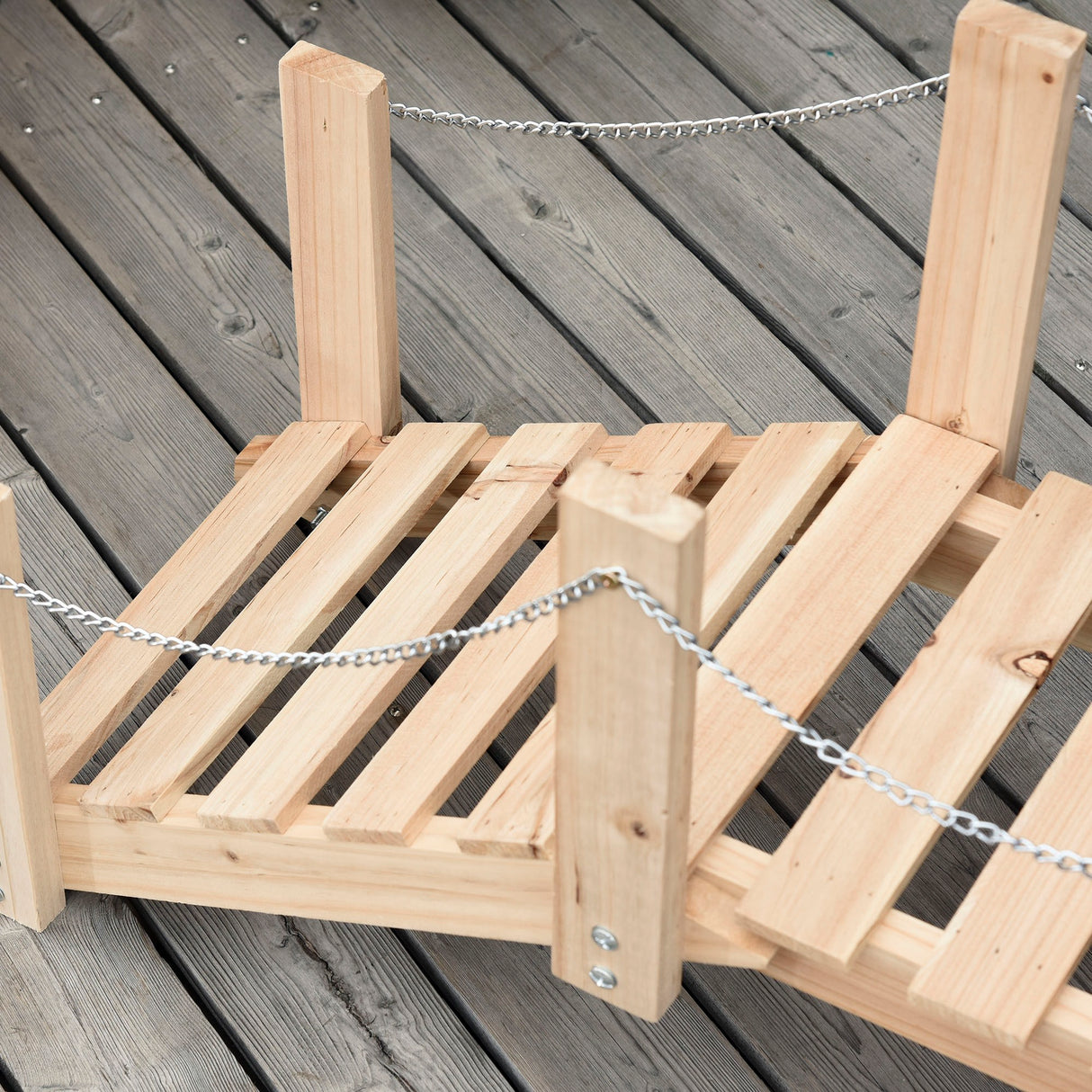 easycomfort easycomfort ponticello da giardino in legno per laghetto con passerella ad arco impermeabile 100x32x48cm