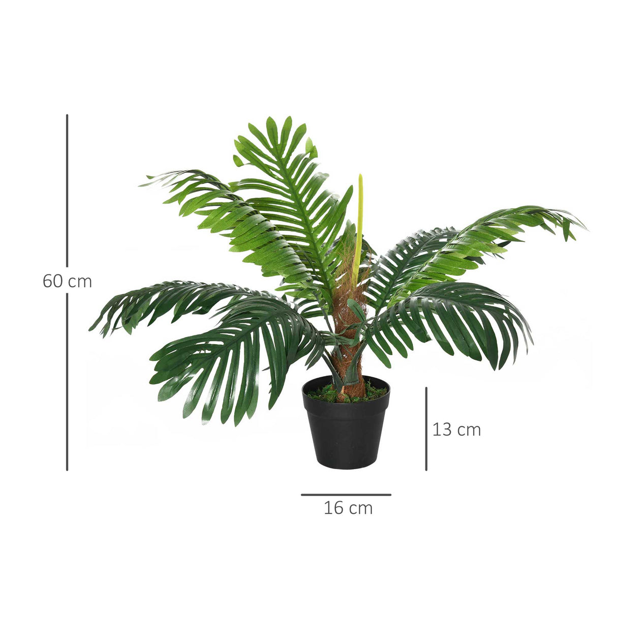 easycomfort easycomfort palma in plastica decorativa pianta tropicale finta con vaso