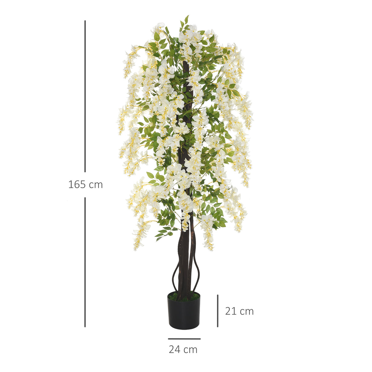 easycomfort easycomfort pianta artificiale glicine bianco finto 165cm per interni ed esterni