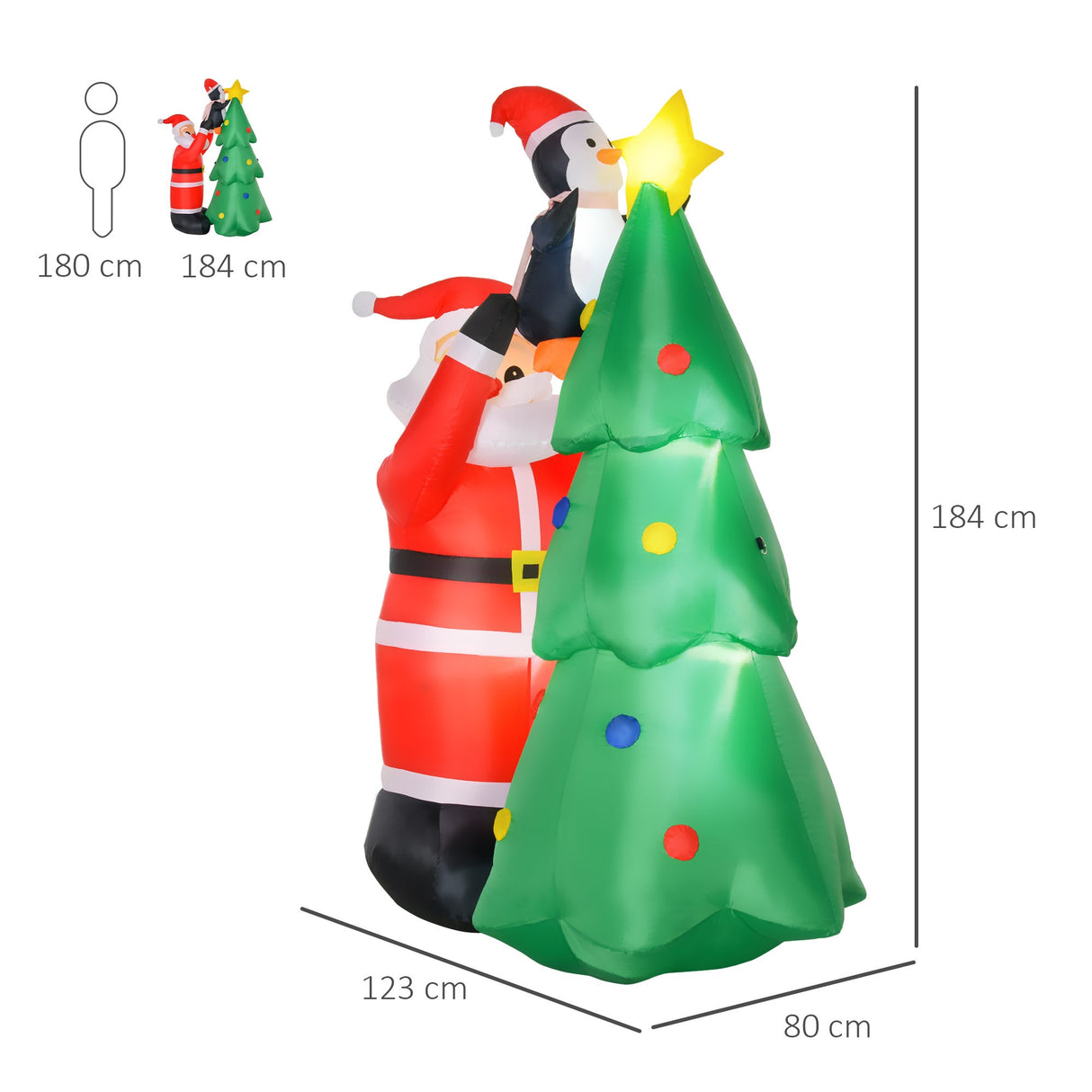 easycomfort easycomfort babbo natale gonfiabile decorazione natalizia con luci led e gonfiatore per giardino e casa