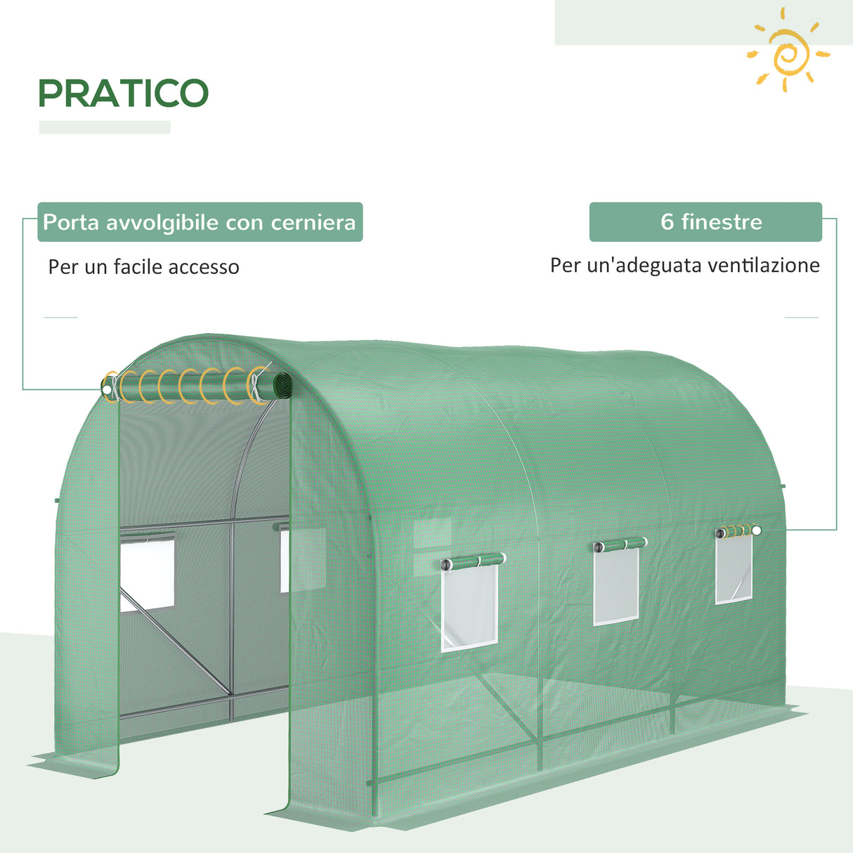 easycomfort easycomfort serra con tetto arrotondato in pe 3.5x2x2m