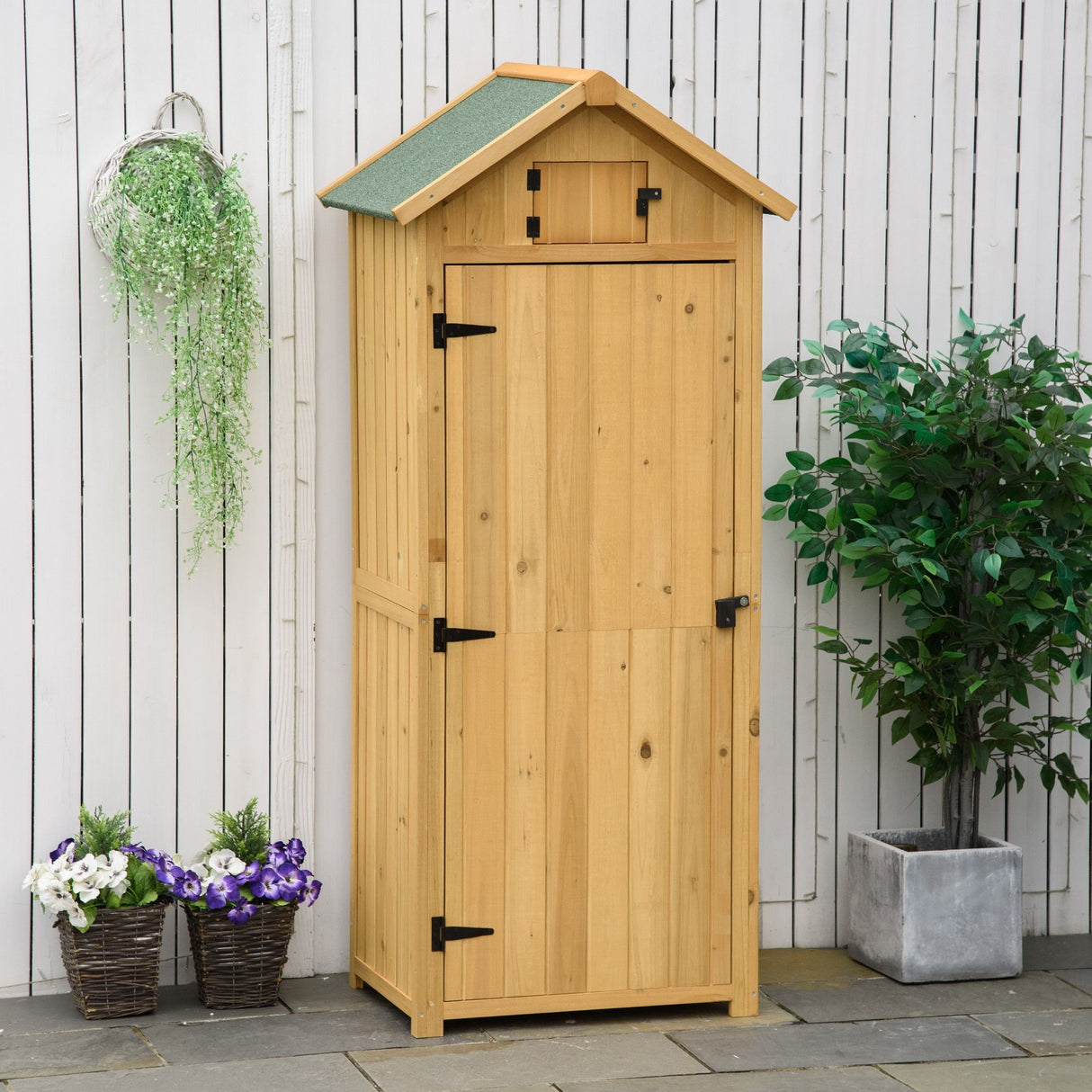 easycomfort easycomfort capanno da giardino porta attrezzi in legno impermeabile 77x54 2x179cm giallo