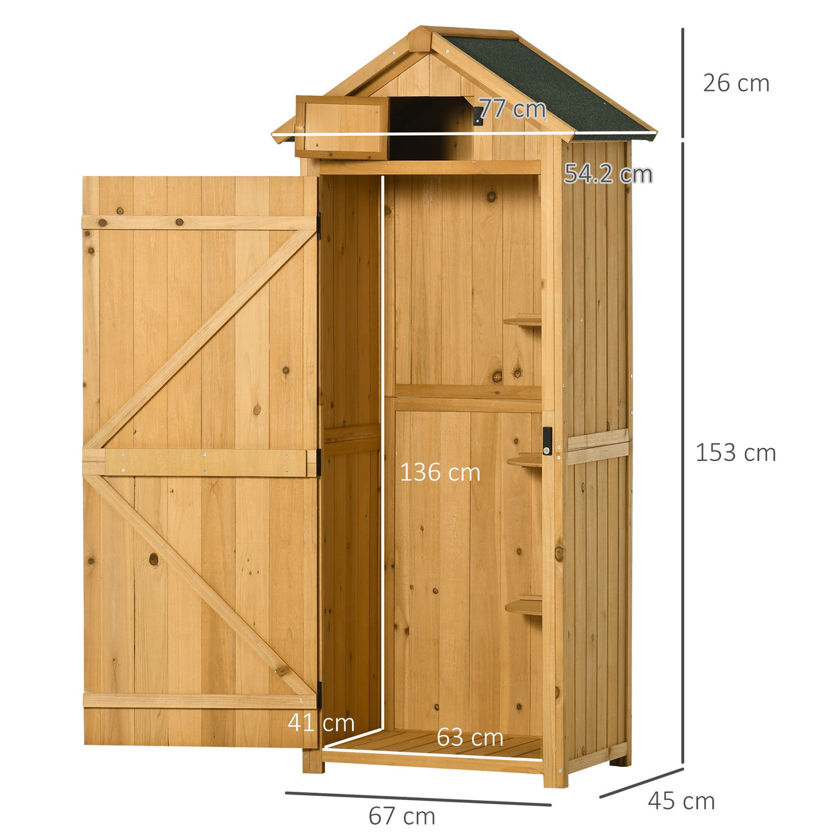 easycomfort easycomfort capanno da giardino porta attrezzi in legno impermeabile 77x54 2x179cm giallo