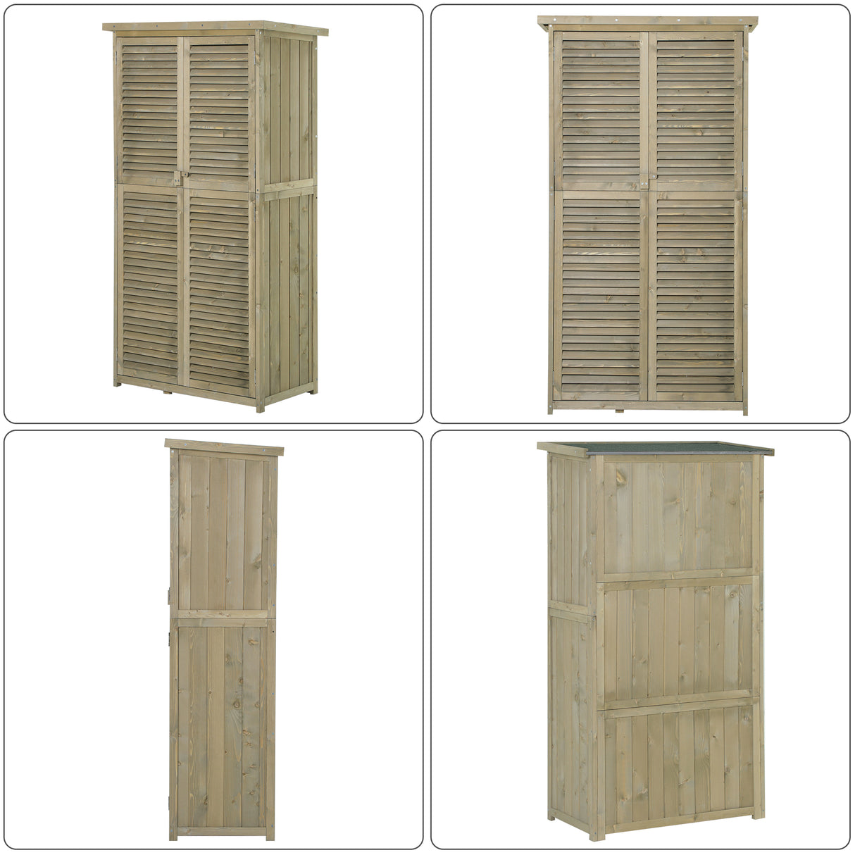easycomfort easycomfort capanno per utensili da giardino con 4 scompartimenti in legno di abete impermeabile