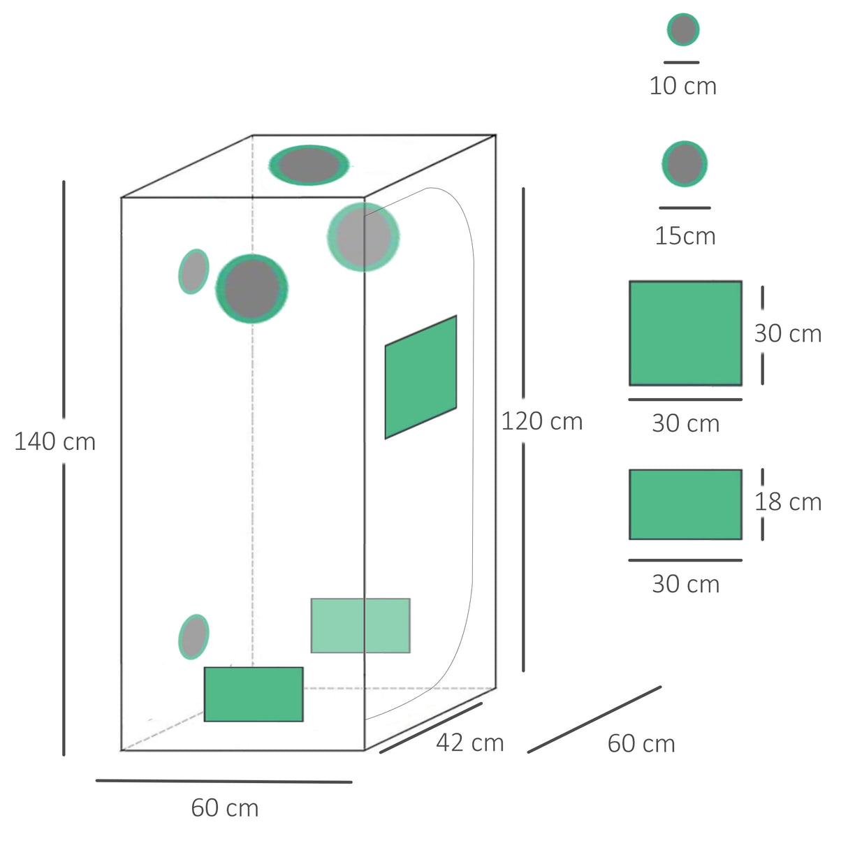 easycomfort easycomfort tenda per coltivazione idroponica grow tent 60x60x140cm