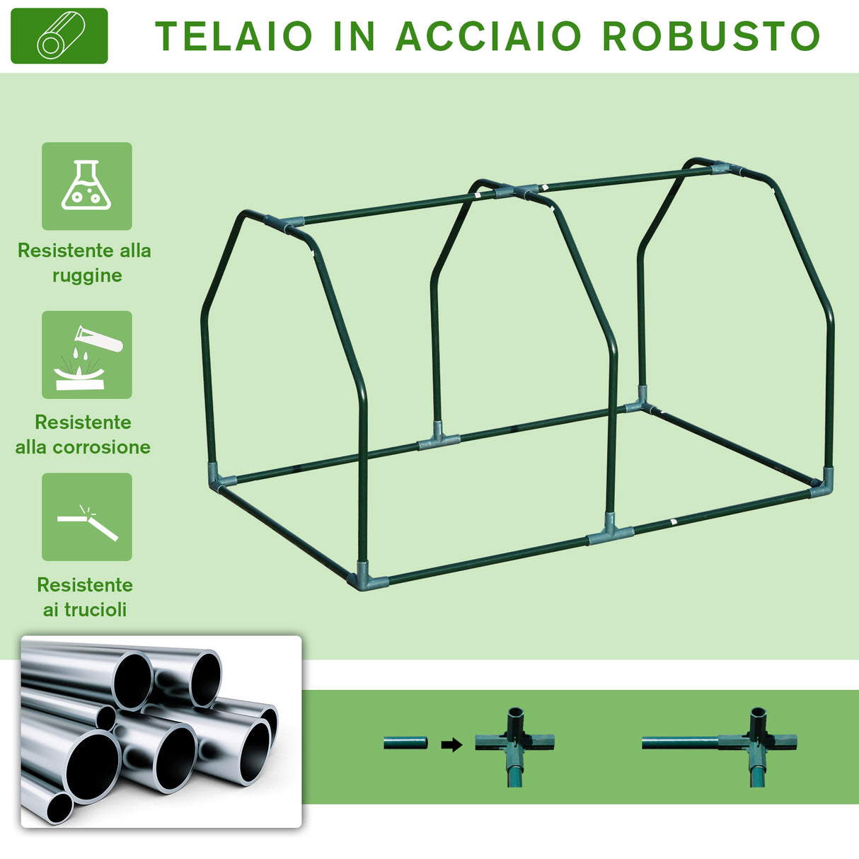 easycomfort mini serra da giardino e balcone in plastica pe e acciaio con chiusura a zip 99x71x60 cm