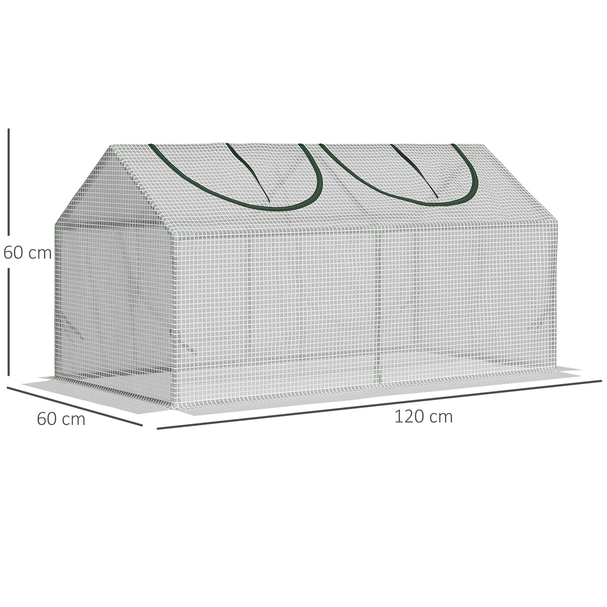 easycomfort mini serra da giardino con 2 finestre avvolgibili e copertura pe anti uv 119x60x60cm bianco