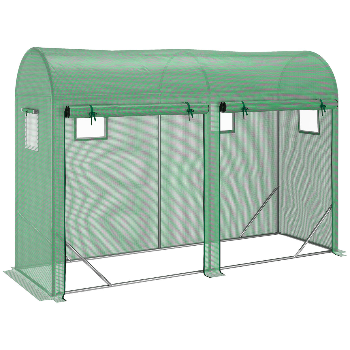 easycomfort easycomfort serra a tunnel da giardino 2 porte avvolgibili 4 finestre acciaio e pe