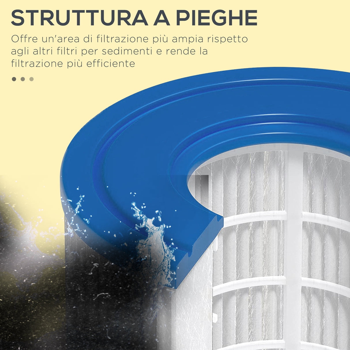 easycomfort set 6 filtri per piscine e spa gonfiabili in tessuto non tessuto o10.5x8cm blu e bianco