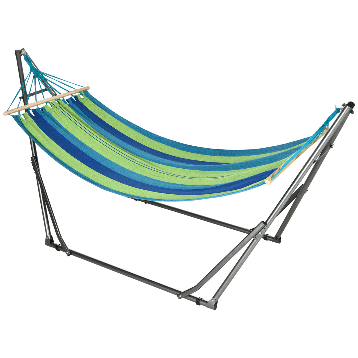 easycomfort easycomfort supporto con amaca autoportante pieghevole in cotone e acciaio 270x100x94cm