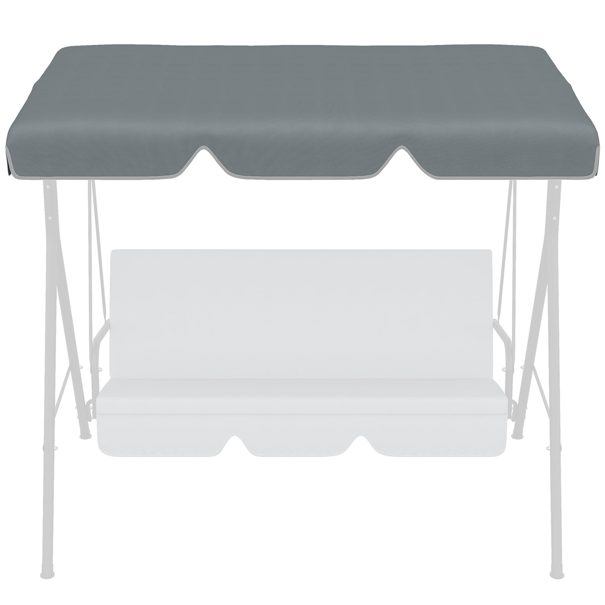 easycomfort tettuccio di ricambio per dondolo in poliestere con protezione uv50+ 192x144cm grigio scuro