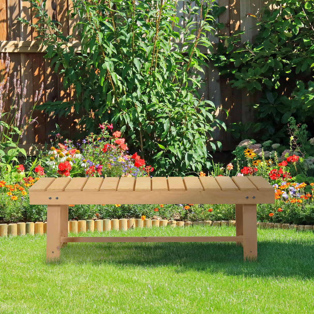 easycomfort easycomfort panchina da esterni impermeabile 2 posti in legno di abete 110x38x35cm