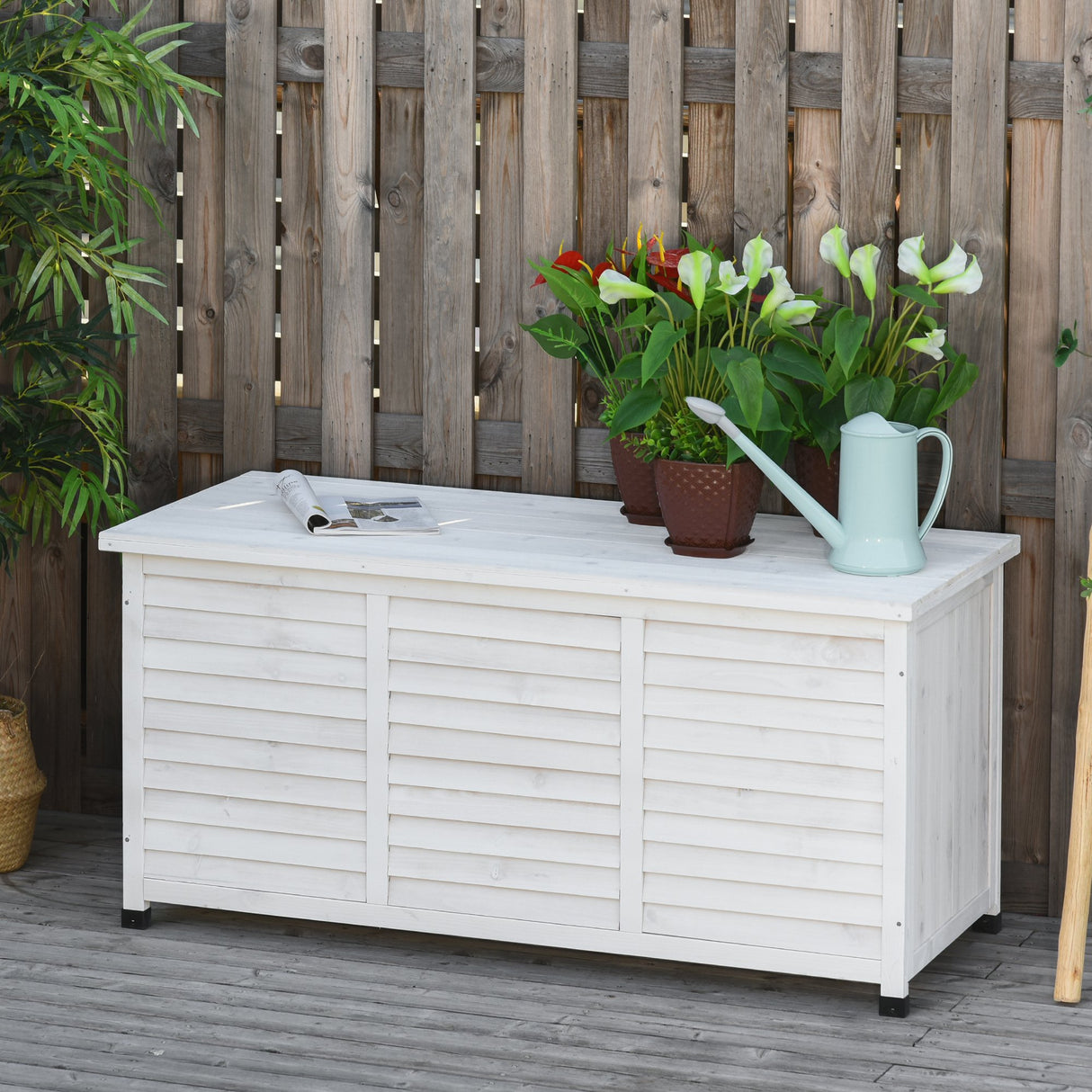 easycomfort easycomfort panca contenitore in legno di abete cassapanca da esterno bianco