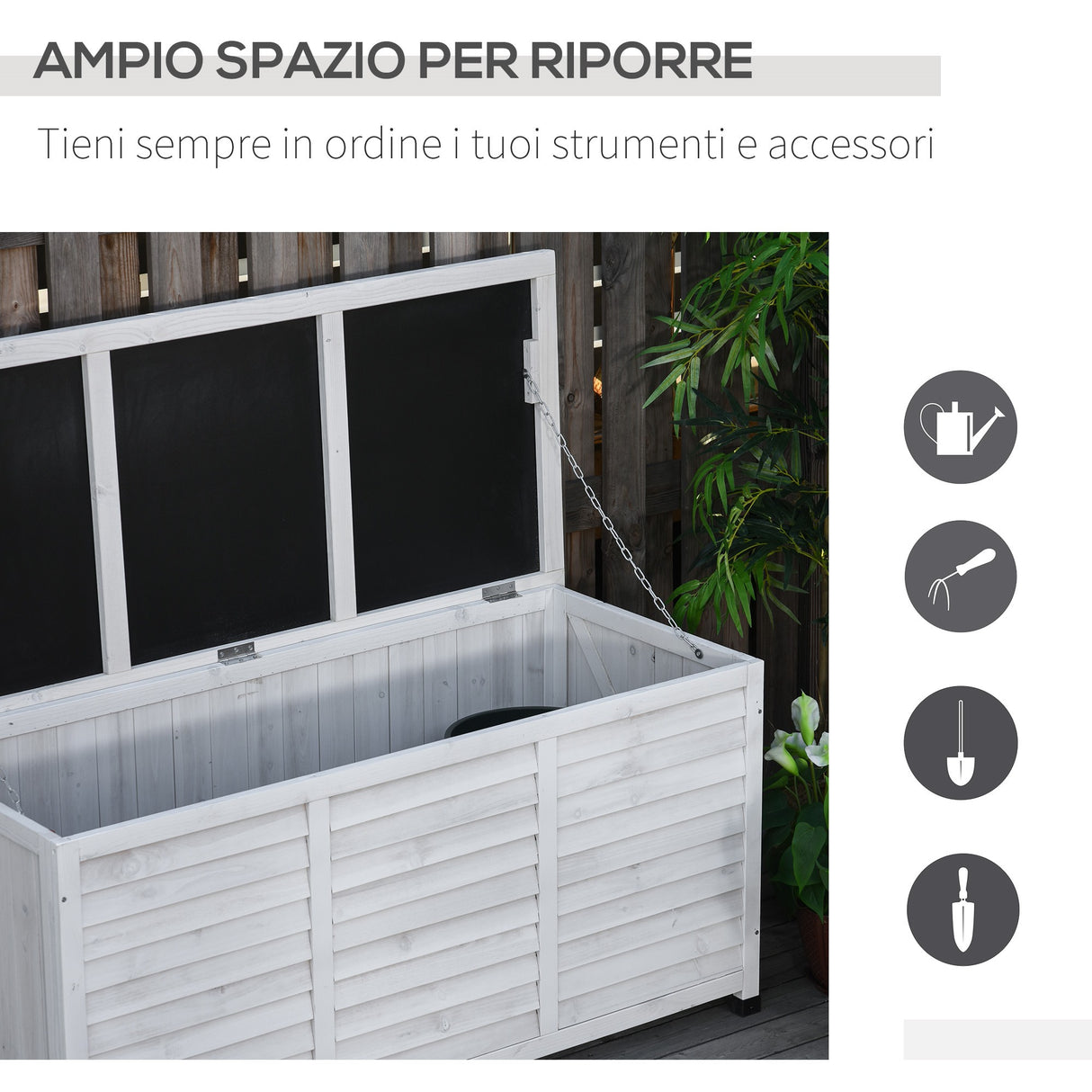 easycomfort easycomfort panca contenitore in legno di abete cassapanca da esterno bianco