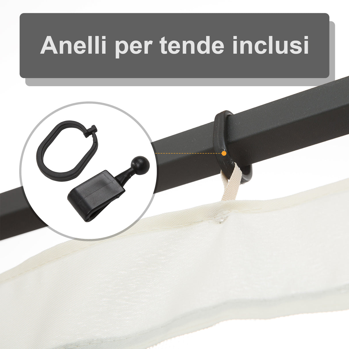 easycomfort zanzariera per gazebo tende di ricambio universale con cerniere 335x207cm nero beige