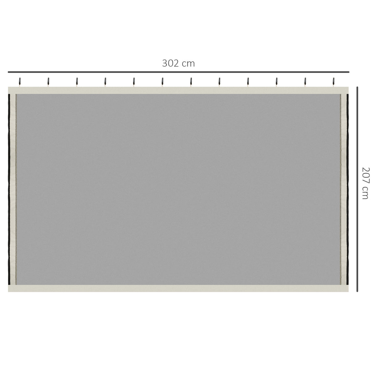 easycomfort zanzariera per gazebo tende di ricambio universale con cerniere 302x207cm nero beige