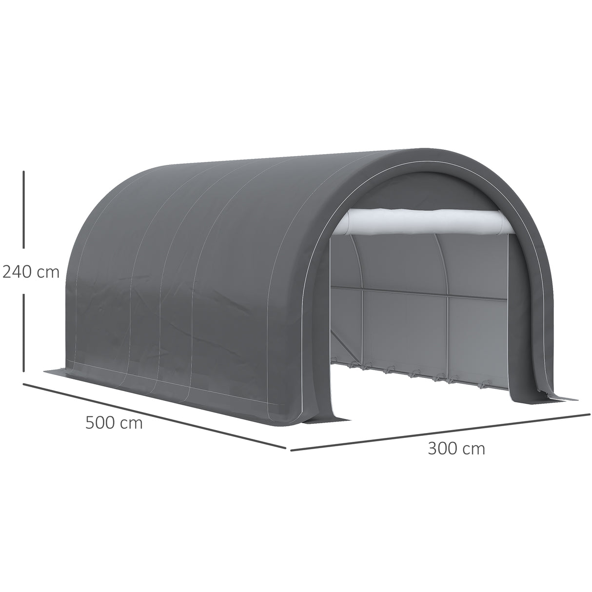 easycomfort easycomfort tendone da giardino per auto e attrezzi con ingresso a cerniera picchetti e funi 500x300x240 cm