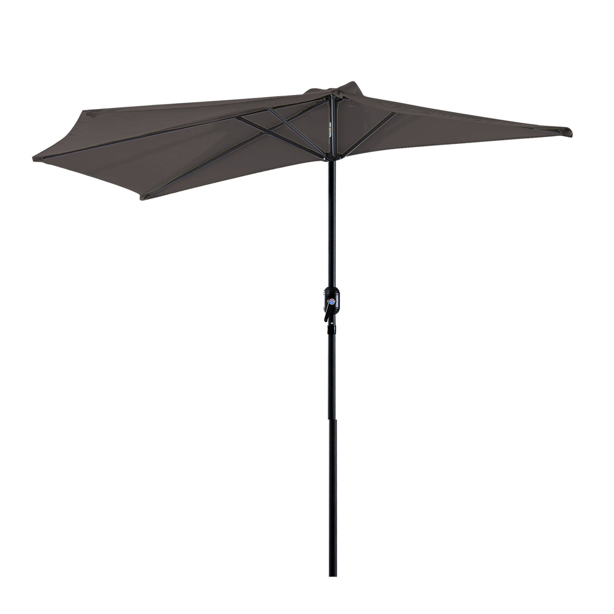 easycomfort easycomfort ombrellone semicircolare da parete con manovella in poliestere e metallo 2 7x2 4 m grigio