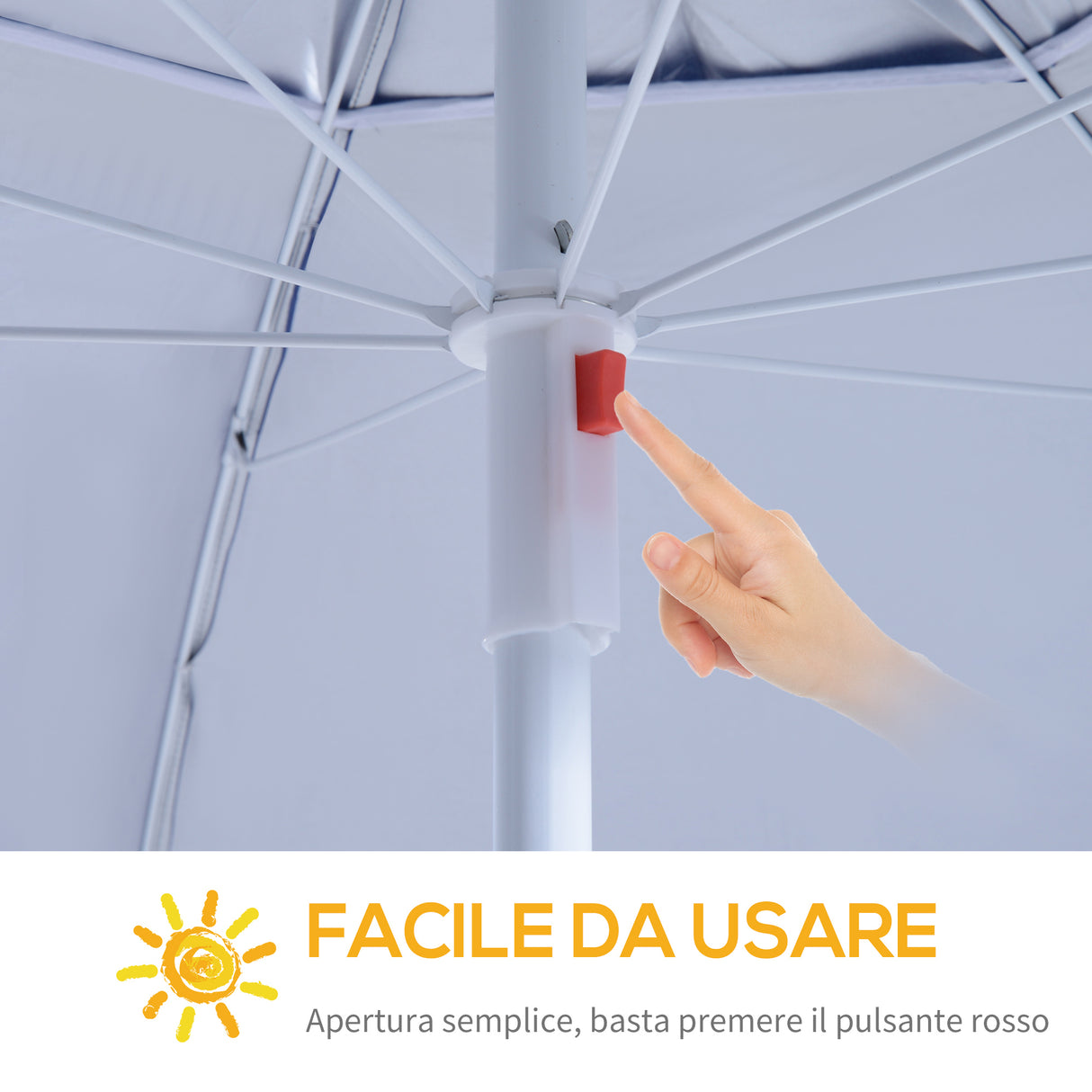 easycomfort easycomfort ombrellone da spiaggia tenda parasole 2 in 1 protezione uv 50 in poliestere ferro con borsa di trasporto