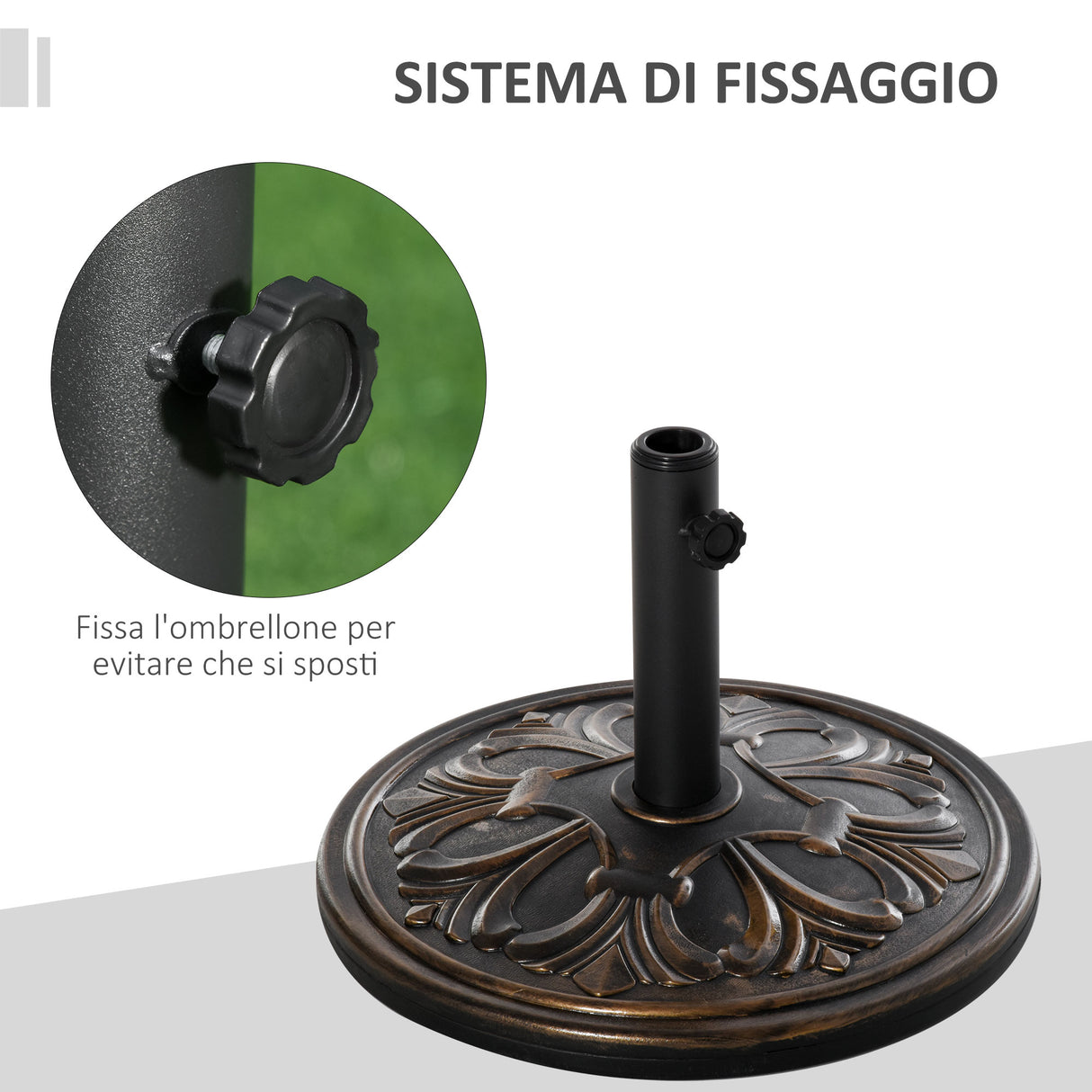 easycomfort easycomfort base per ombrellone per palo da 35mm 38mm 48mm peso 13kg da giardino