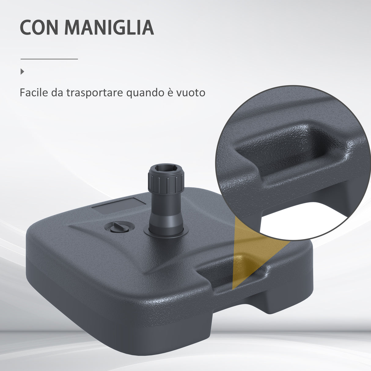 easycomfort easycomfort base per ombrellone riempibile con acqua e sabbia hdpe nero 46x45x26 cm