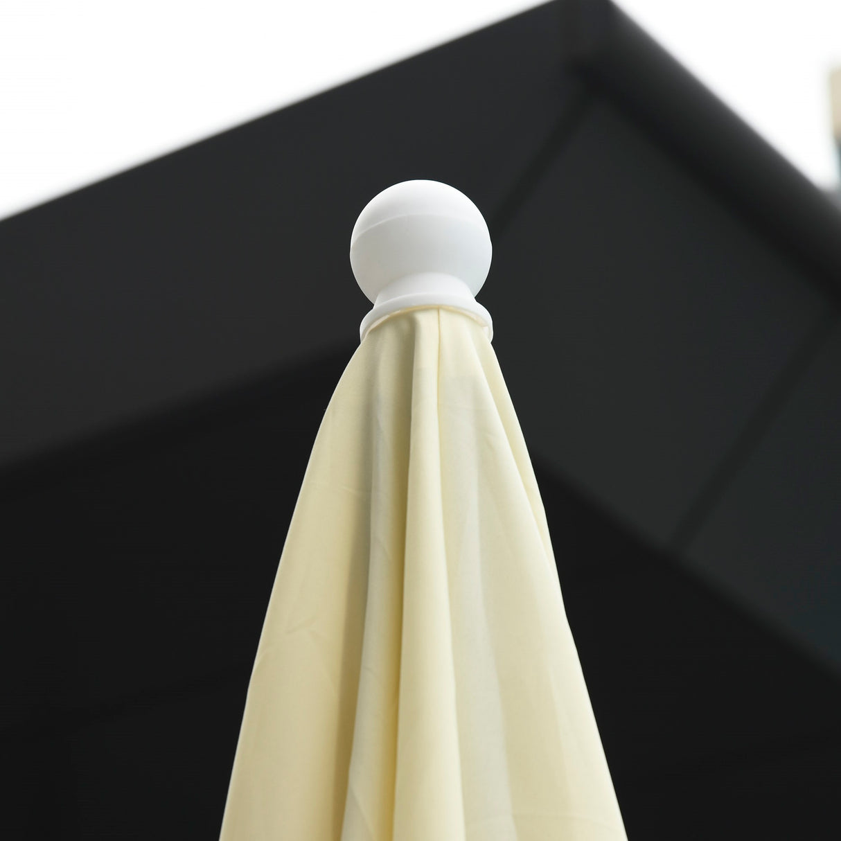 easycomfort easycomfort ombrellone da esterno 200x200cm terrazza giardino con tettuccio quadrato regolabile e portatile bianco crema
