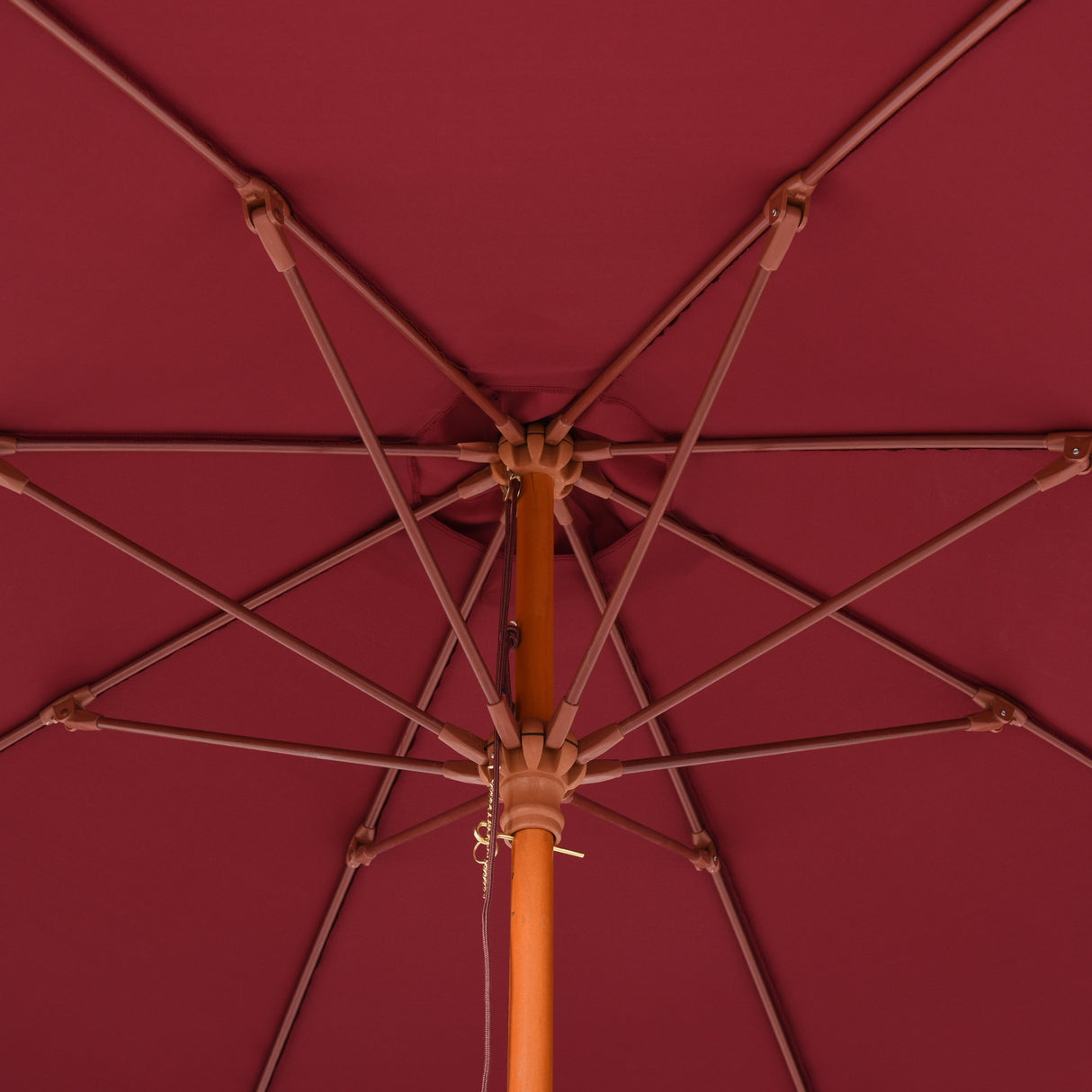 easycomfort easycomfort ombrellone da giardino con tettuccio antivento in poliestere rosso e palo in legno 257x253cm