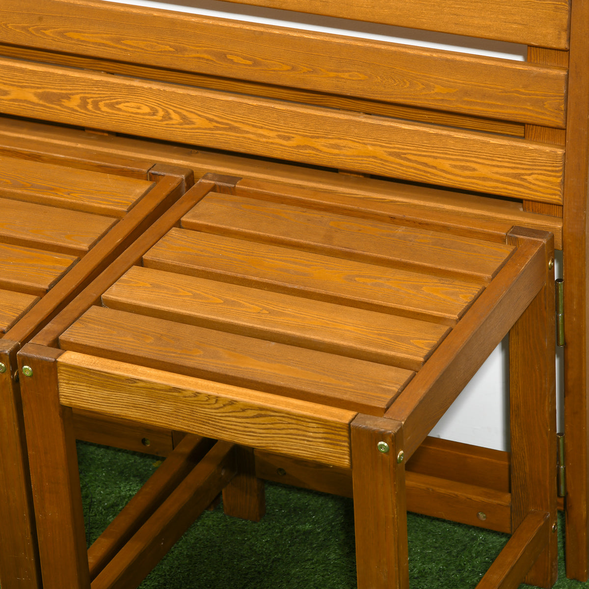 easycomfort easycomfort set da giardino 2 in 1 tavolo e sedie da giardino o panca da giardino per 2 persone color teak