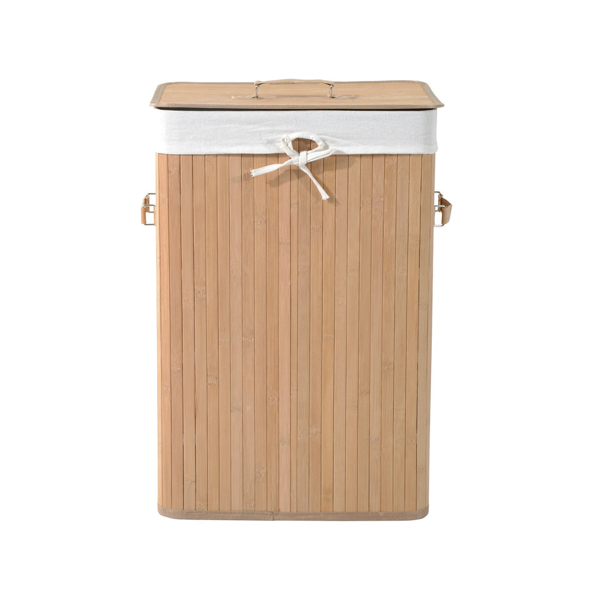 easycomfort easycomfort cesta portabiancheria in bambu con coperchio e fodera rimovibile 40 x 30 x 60cm naturale