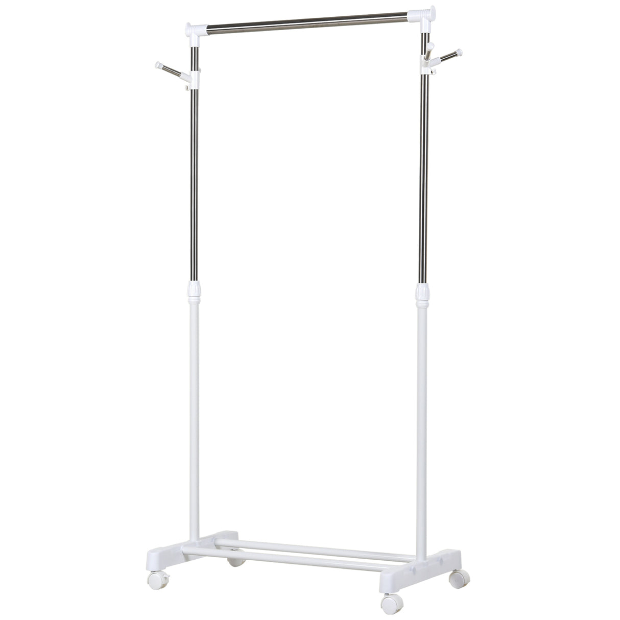 easycomfort easycomfort appendiabiti stender ad altezza regolabile con fondo portaoggetti e 4 ruote 68 5x42x87 145 cm