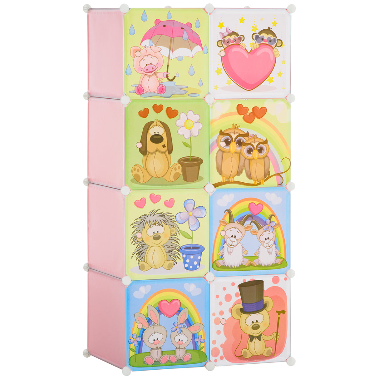 easycomfort easycomfort mobile scarpiera modulare salvaspazio 6 cubi 35x45x35 cm in acciaio e pp 74x47x144 cm rosa