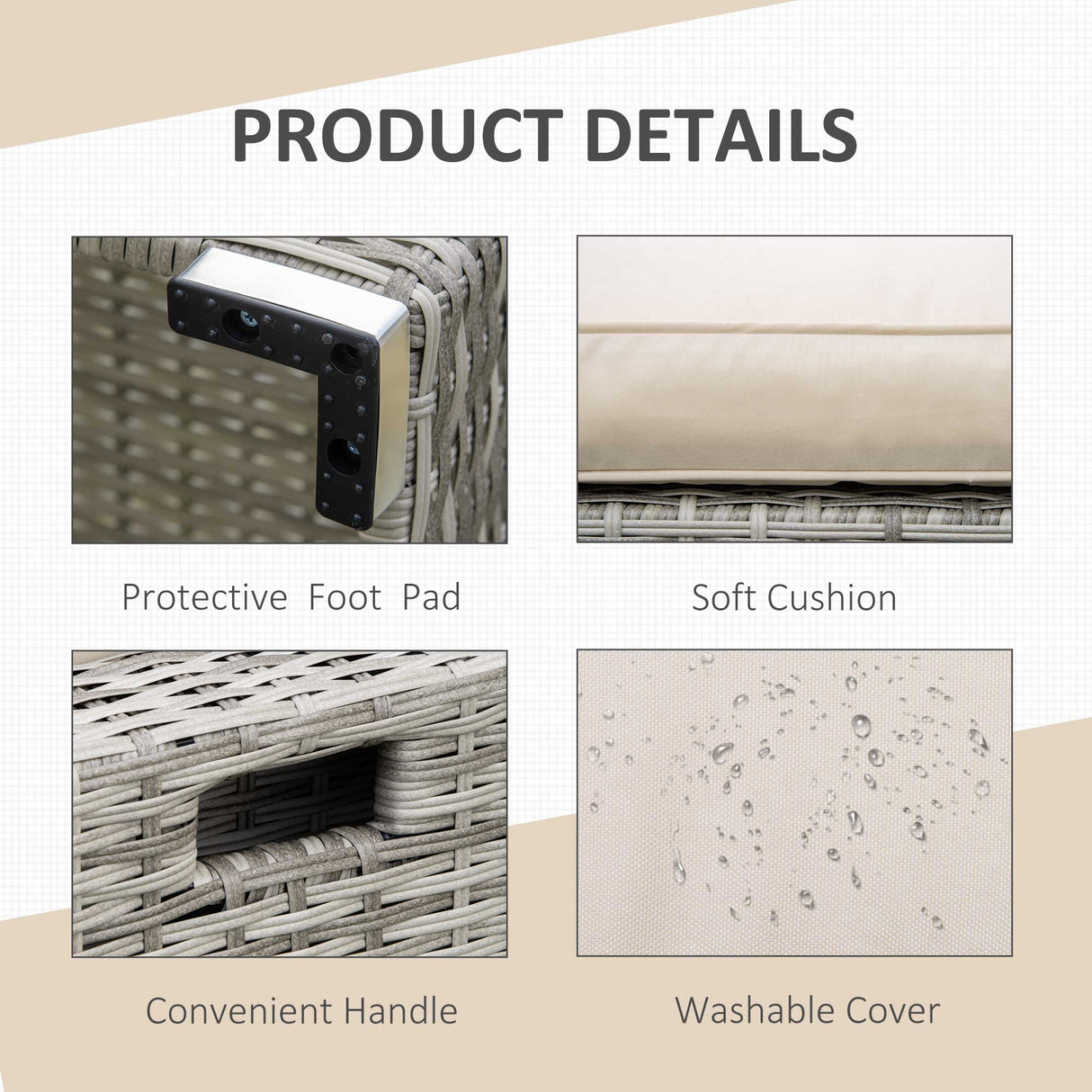 easycomfort salotto da giardino in rattan pe da 8 pezzi con poltrone tavolini e sgabelli beige grigio