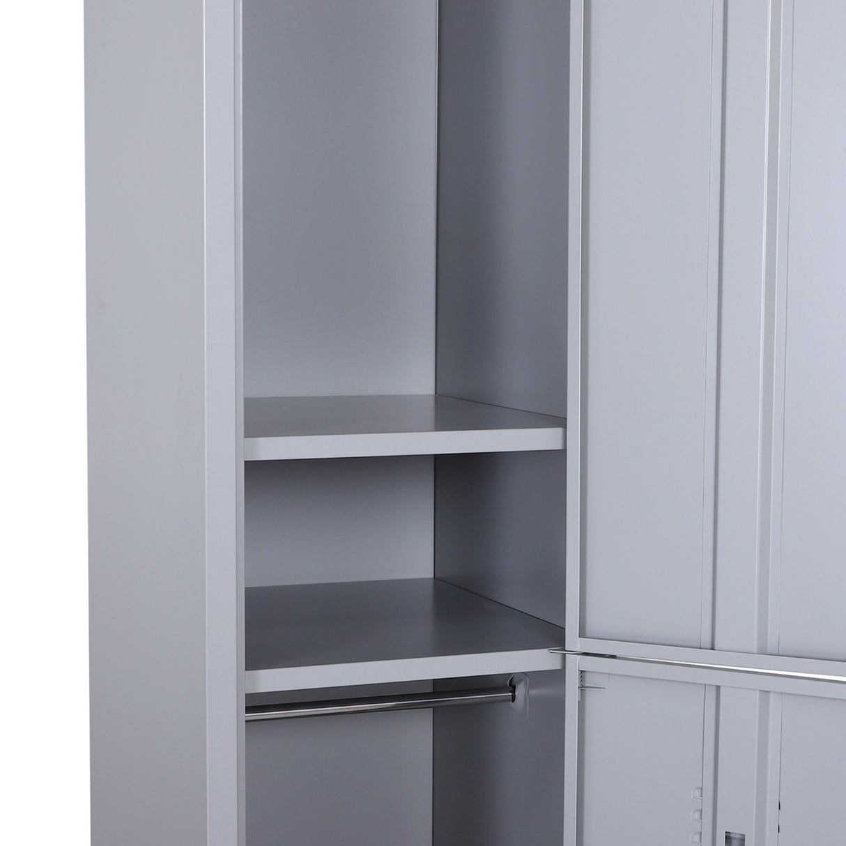 easycomfort easycomfort armadietto 4 ripiani 2 porte chiusura di sicurezza ufficio garage officina acciaio laminato a freddo 38x46x180cm grigio ean 8054111847179