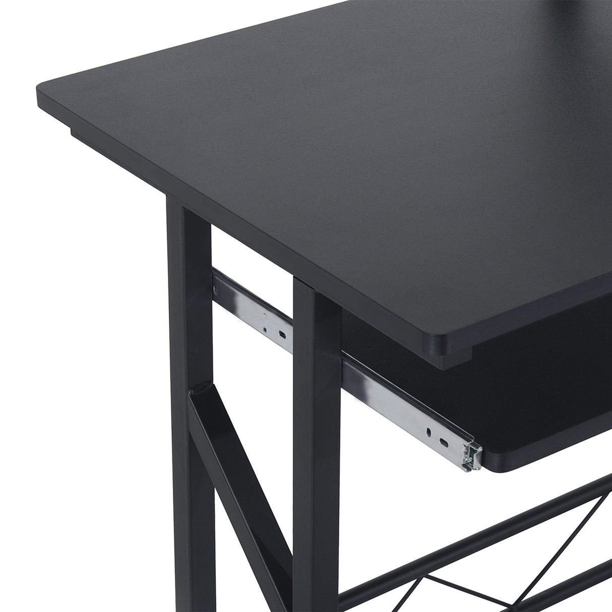 easycomfort easycomfort scrivania per computer salvaspazio in acciaio e legno con cassetto ripiano tastiera estraibile ean 8054111844086
