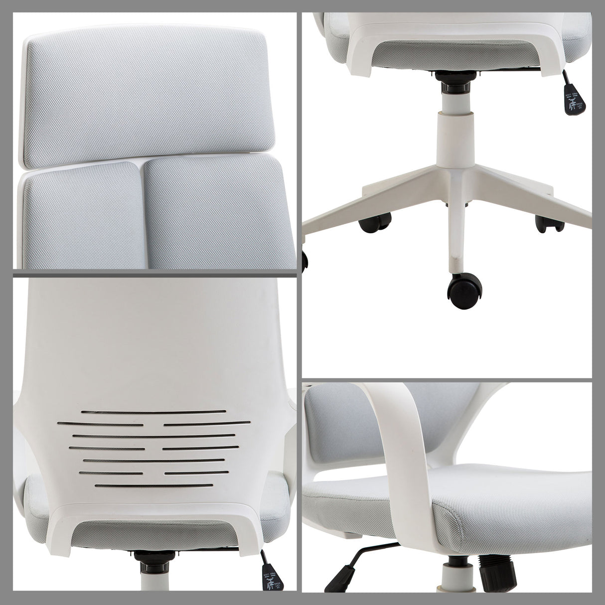 easycomfort easycomfort sedia da ufficio con funzione dondolo poltrona presidenziale in tessuto regolabile e girevole 63x63x117 127 cm grigio ean 8055776910215