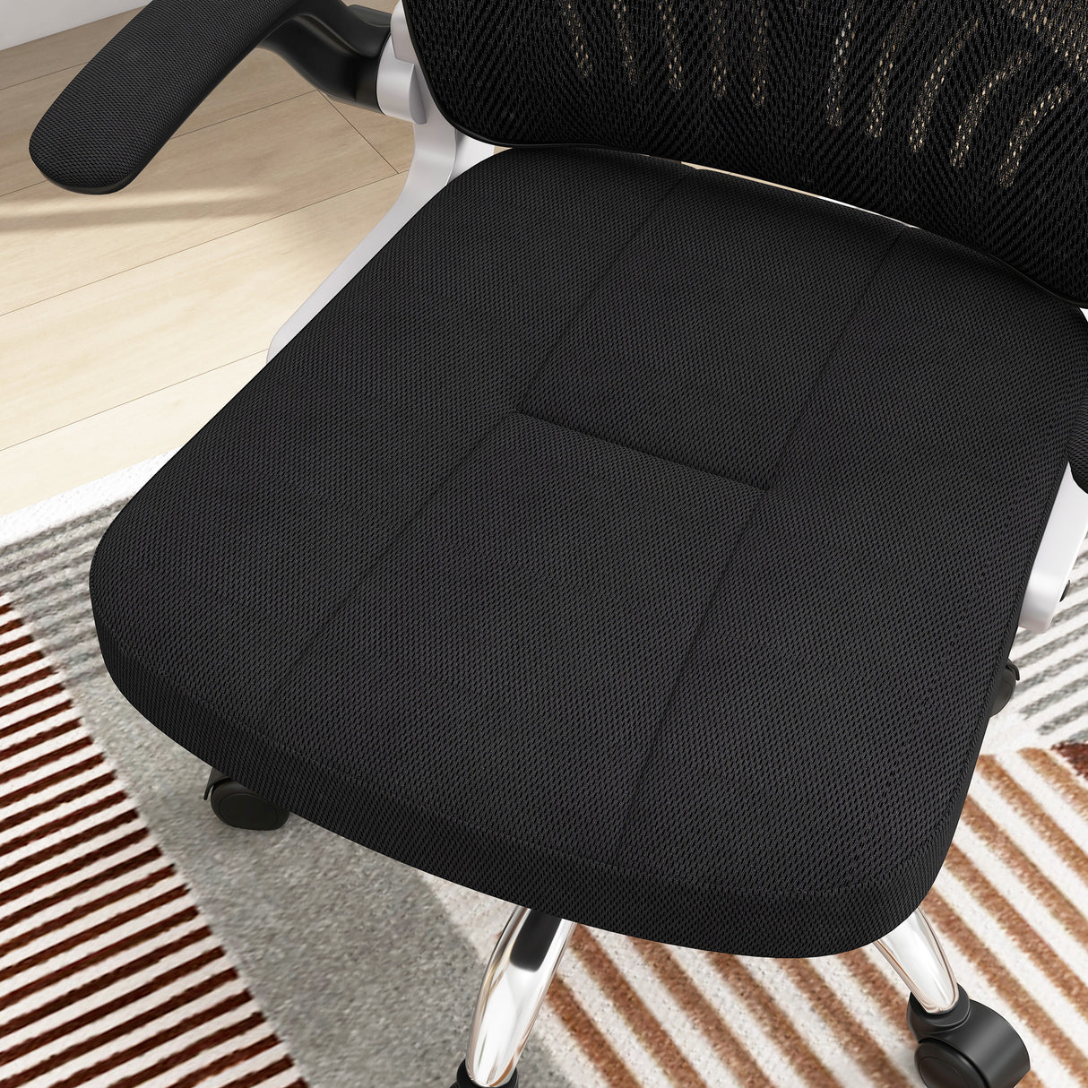 easycomfort easycomfort sedia da ufficio con poggiatesta e altezza regolabili tessuto a rete e braccioli ribaltabili nero