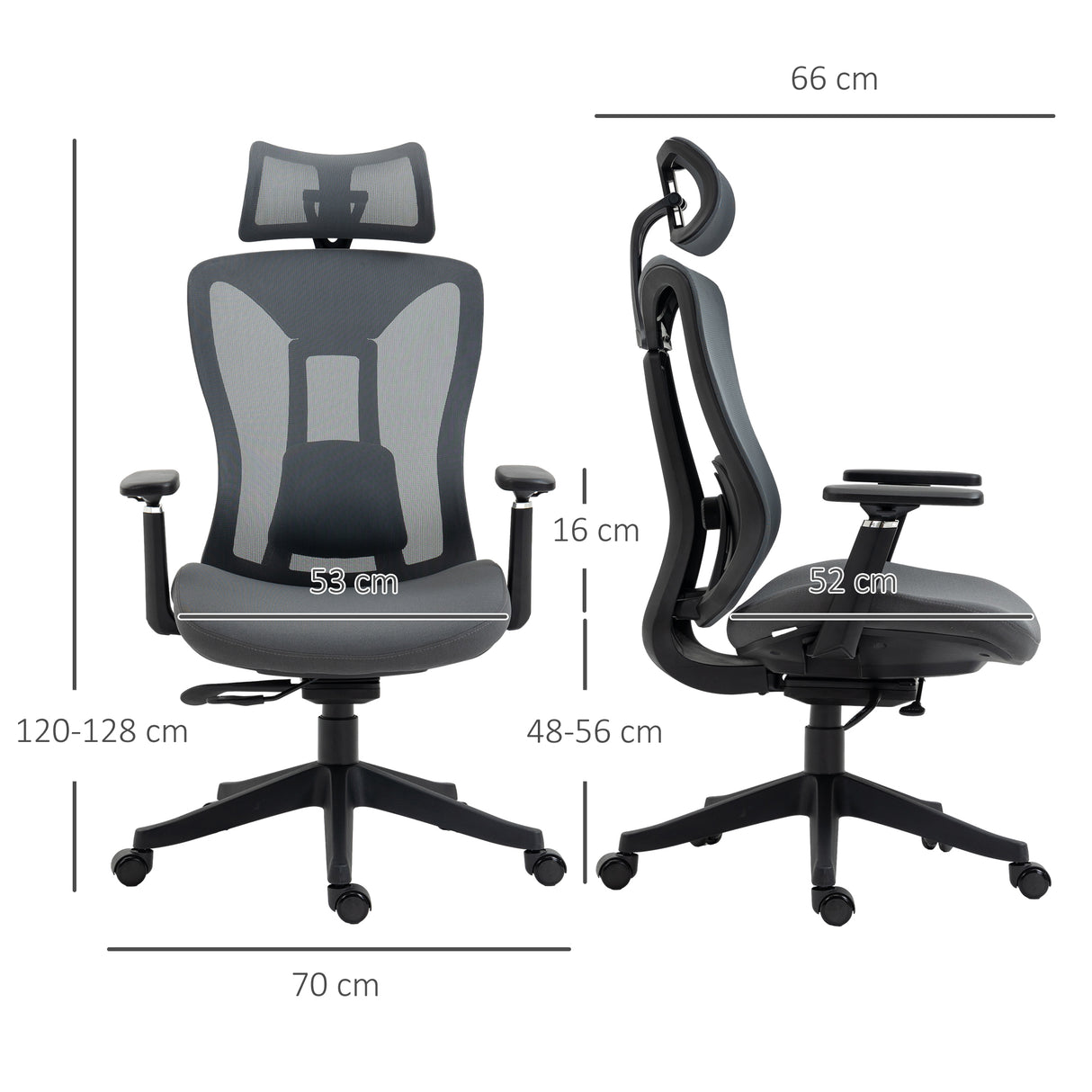 easycomfort easycomfort sedia da ufficio reclinabile con poggiatesta supporto lombare e altezza regolabili grigio