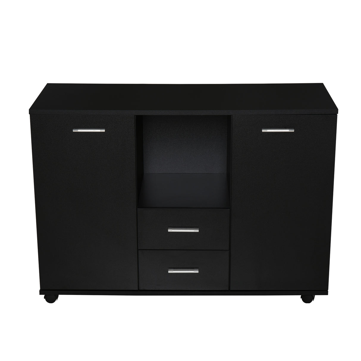 easycomfort easycomfort armadietto portastampante per lufficio con ruote a 360 in legno nero ean 8054111848787