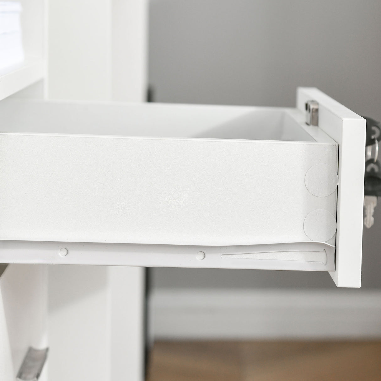 easycomfort easycomfort cassettiera da ufficio cassettiera per scrivania portadocumenti e porta stampante 2 chiavi bianca