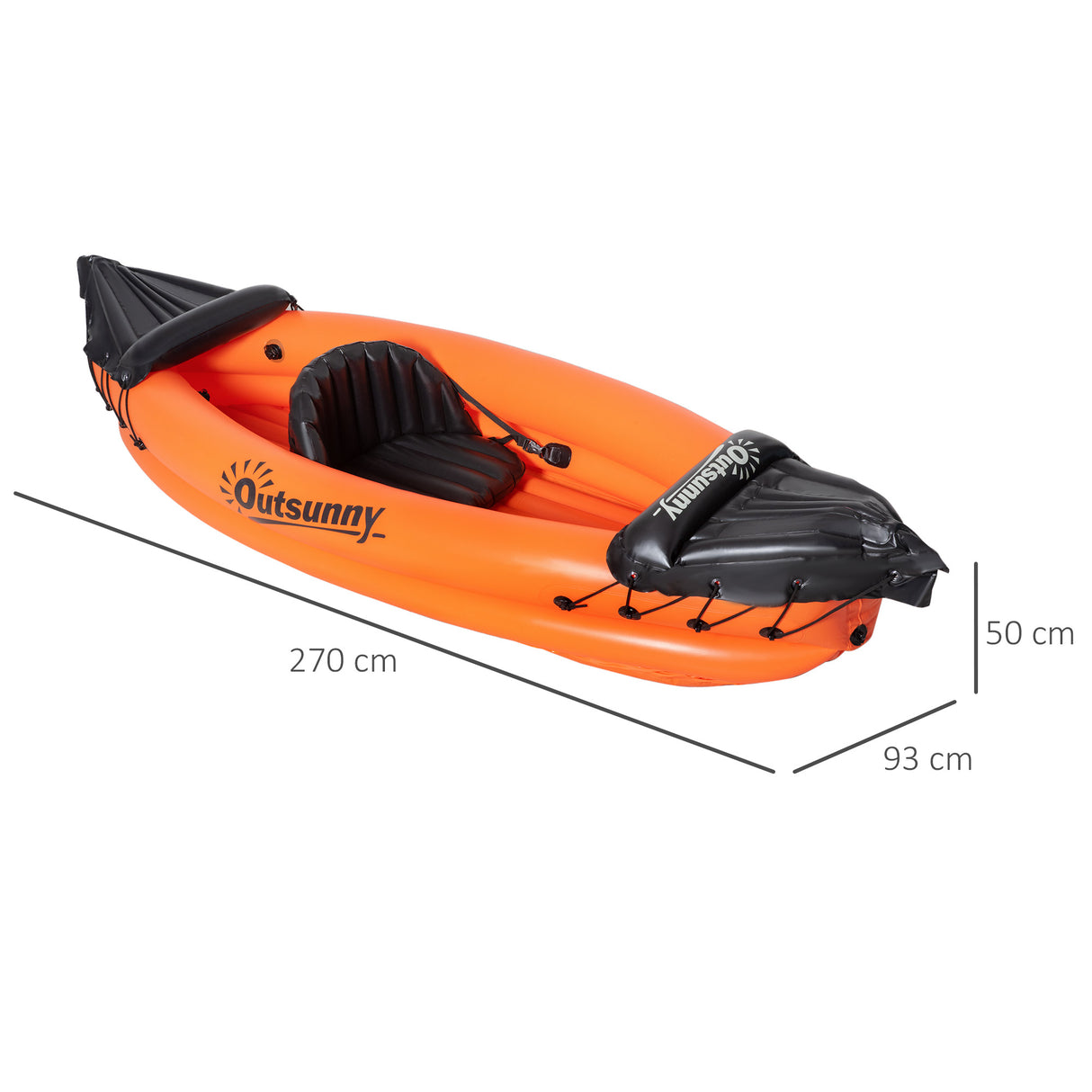 easycomfort canoa gonfiabile 2 posti in pvc con 2 remi in alluminio e accessori arancione