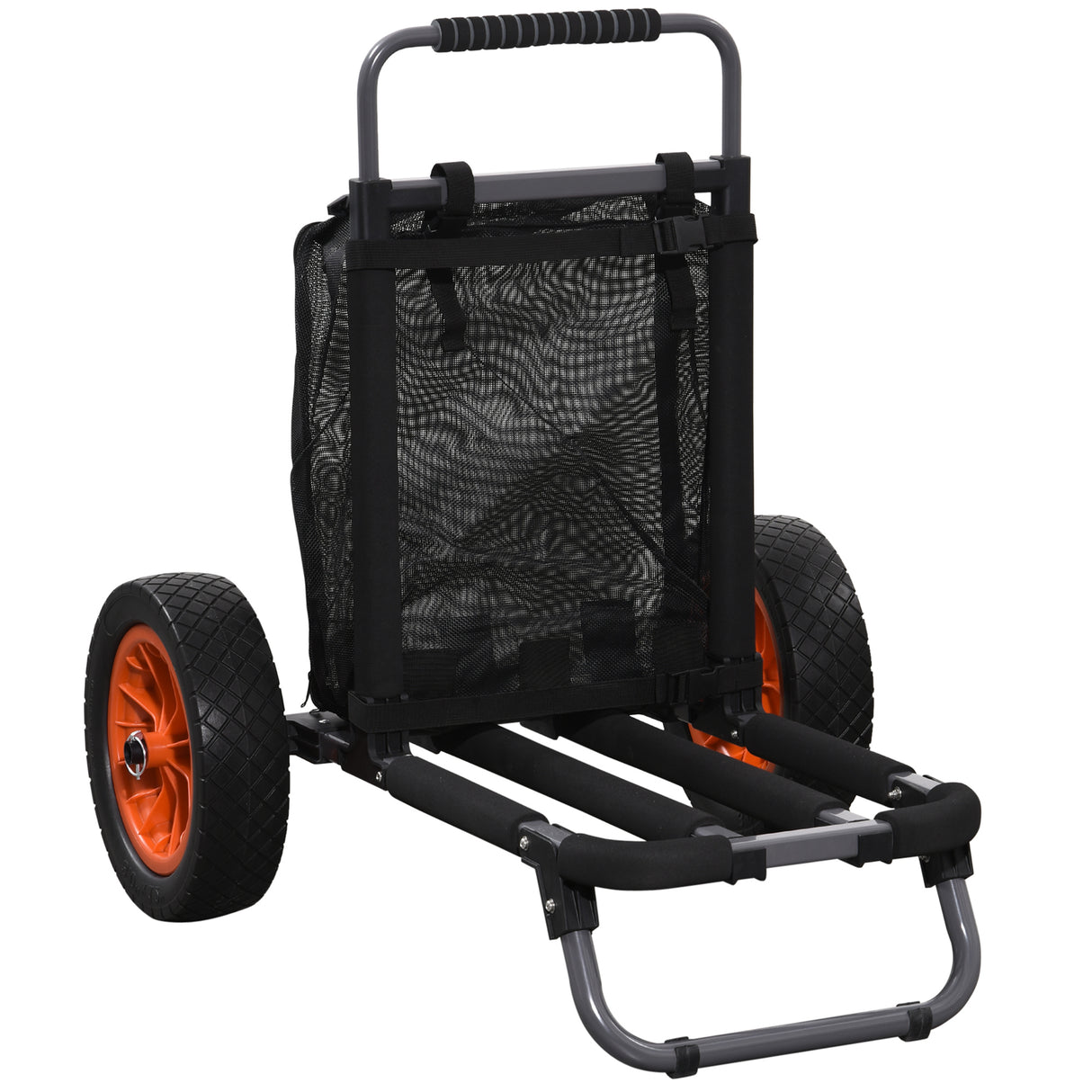 easycomfort easycomfort carrello da spiaggia pieghevole con tasca in rete manico telescopico e cavalletto 82x67x81 cm