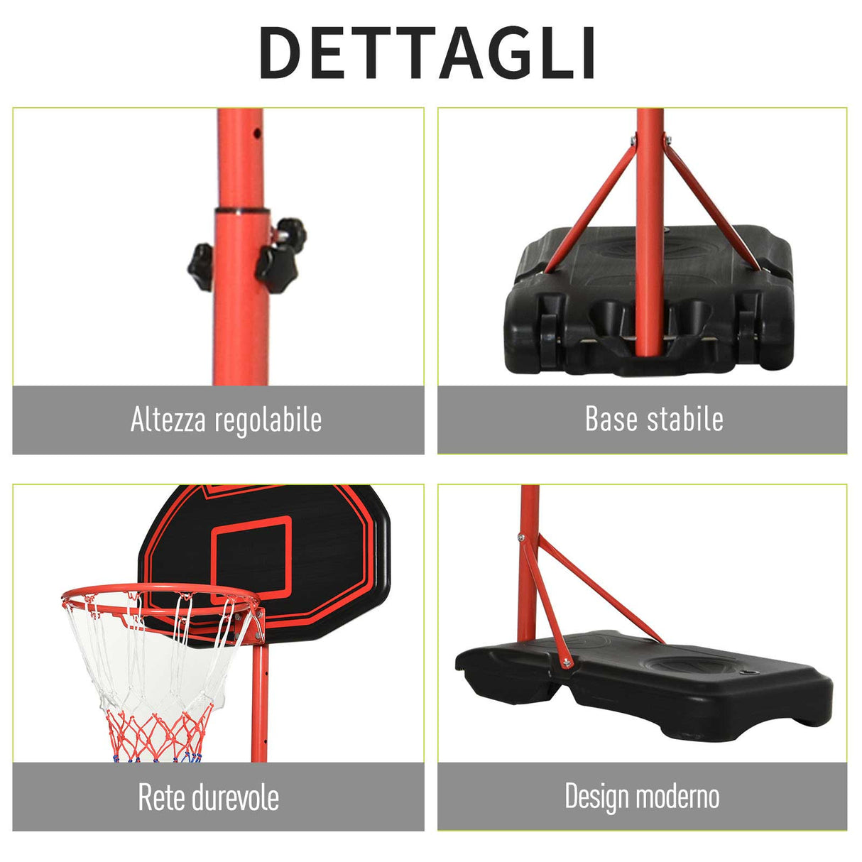 easycomfort easycomfort canestro portatile per bambini con altezza regolabile e base da riempire in acciaio e nylon