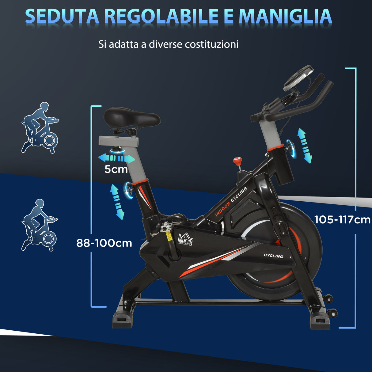 easycomfort easycomfort soozier cyclette per allenamento cardio trainer con monitor lcd in acciaio nero