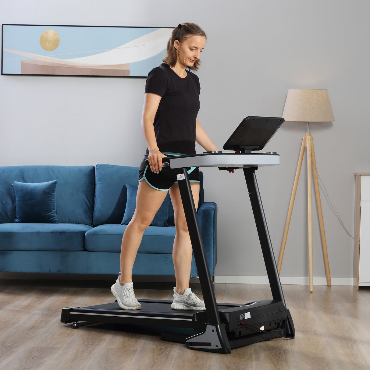easycomfort easycomfort tapis roulant elettrico pieghevole 1 12km h motore 500w schermo lcd nero