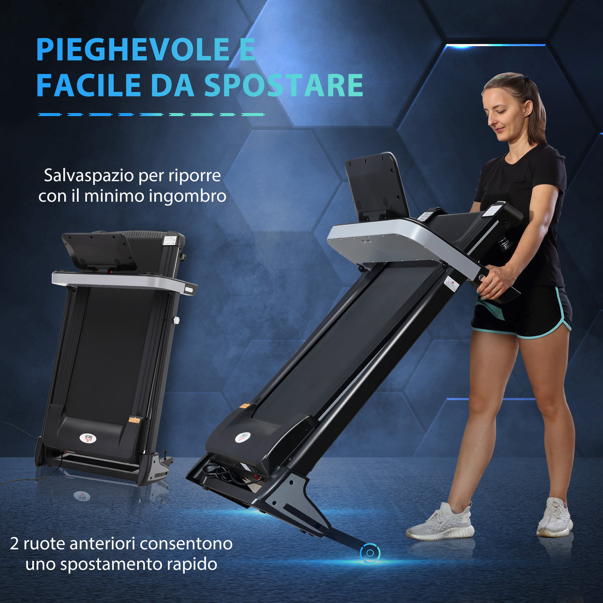 easycomfort easycomfort tapis roulant elettrico pieghevole 1 12km h motore 500w schermo lcd nero
