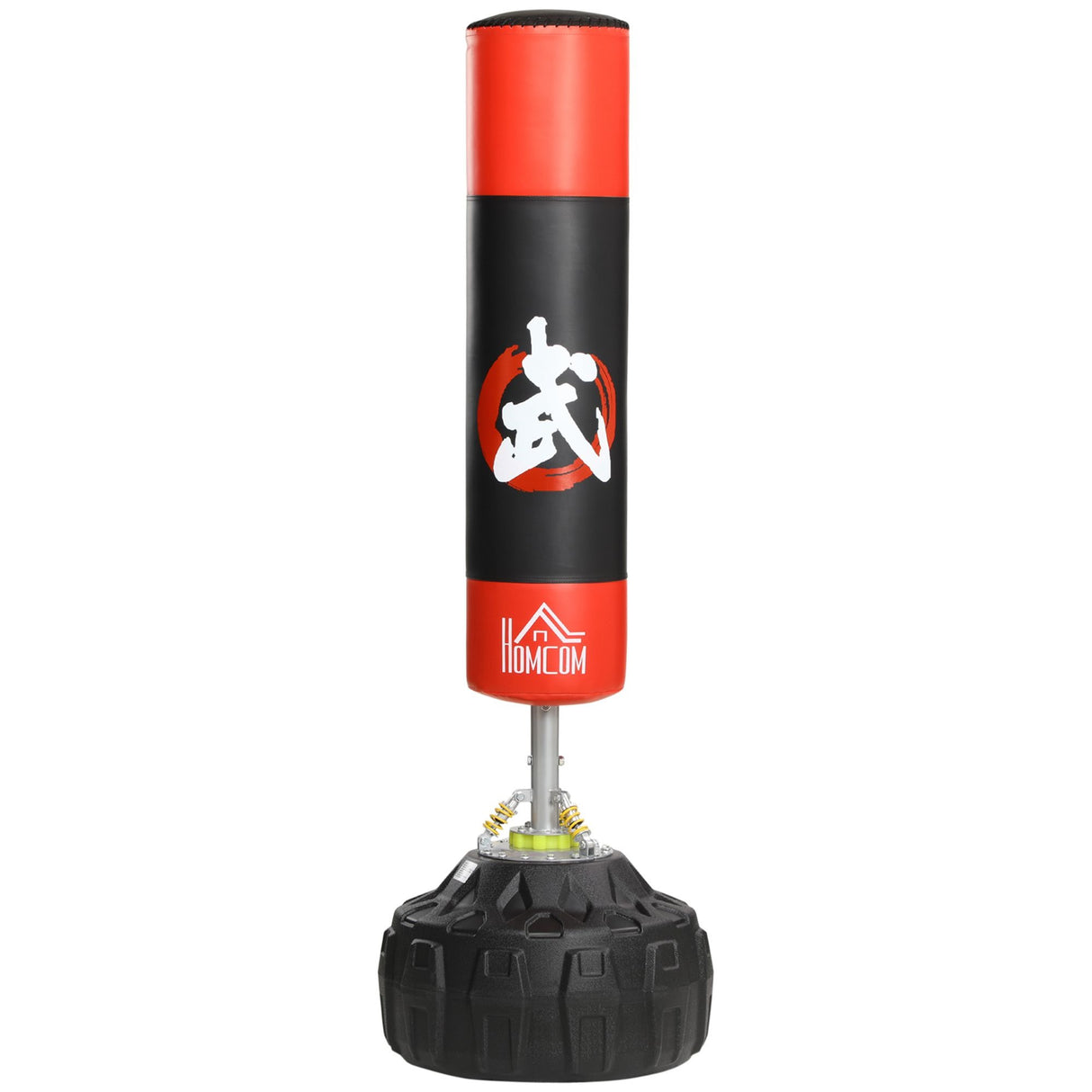 easycomfort easycomfort sacco boxe da terra con supporto per allenamento professionale a casa o in palestra nero e rosso 60 x 180 cm