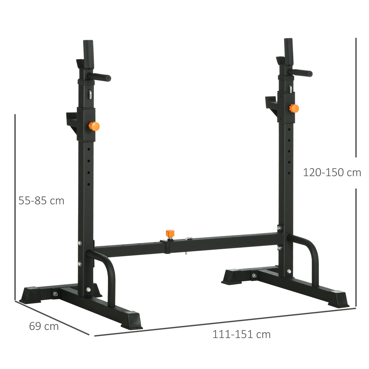 easycomfort porta bilanciere regolabile con supporti per dip station e push up 111 151x69x120 150 cm nero