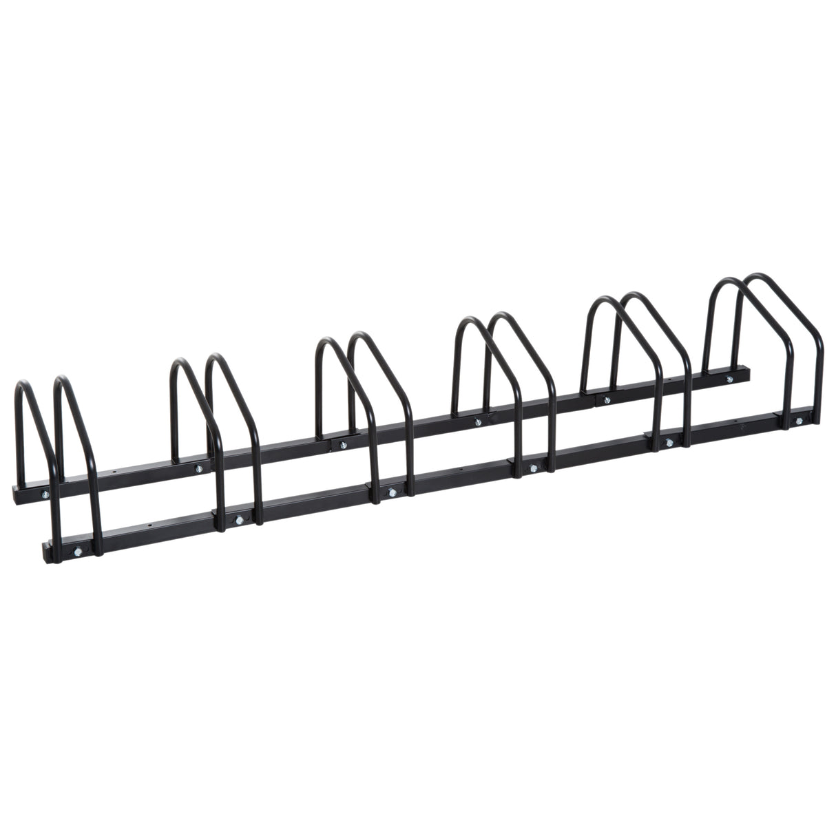 easycomfort rastrelliera portabiciclette parcheggio per 6 biciclette in acciaio 179x33x27 cm nero
