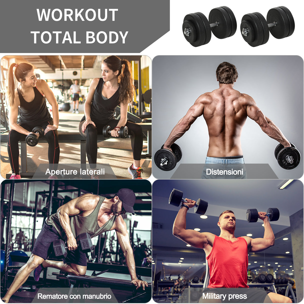 easycomfort easycomfort set manubri palestra 50kg 8x5kg 4x1 5kg pesi palestra con 12 dischi da 1 5kg 5kg 25mm per allenamento a casa