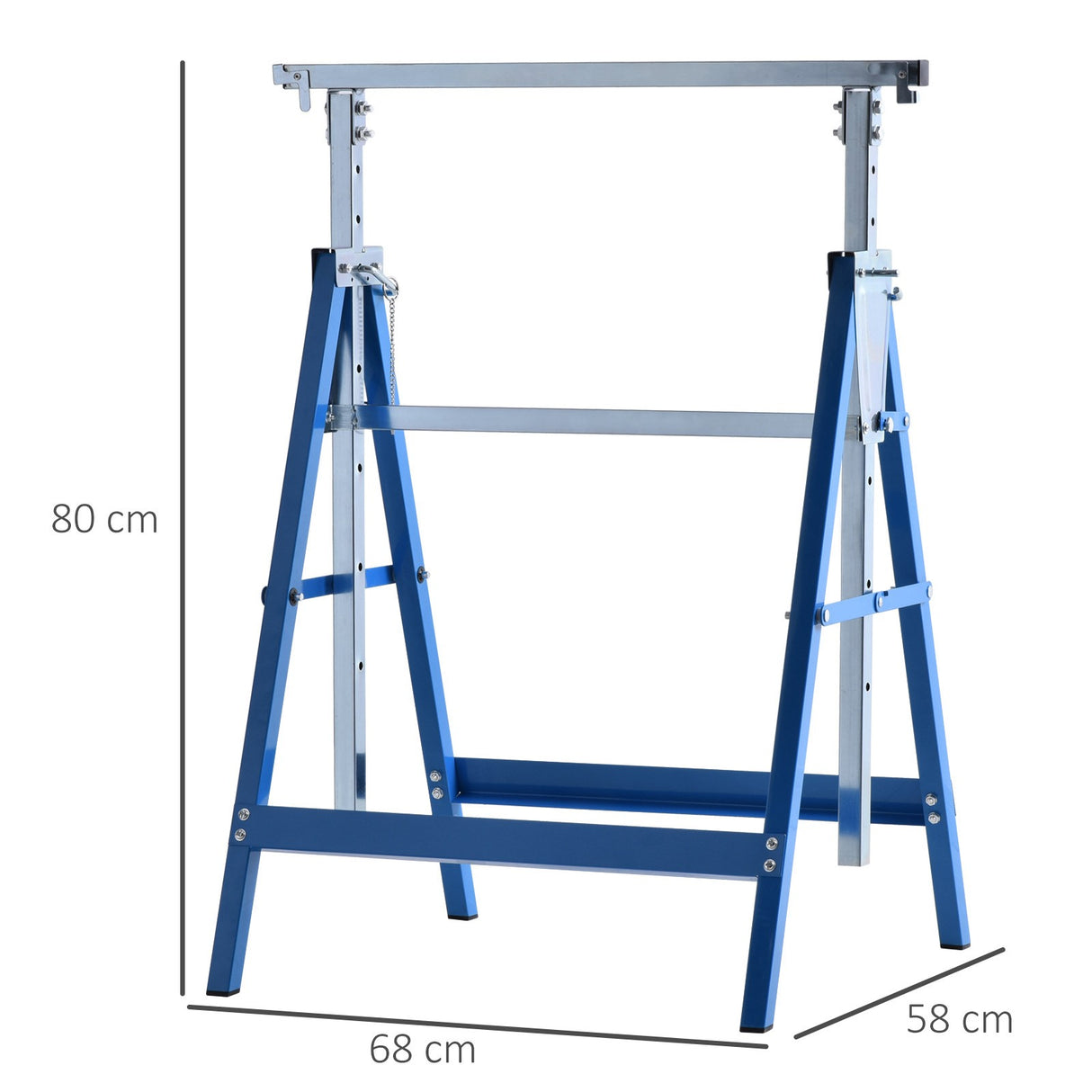 easycomfort easycomfort set 2 cavalletti da lavoro pieghevoli telescopici in tubi d acciaio 68 x 58 x 80